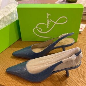 Sam Edelman Shimmering Blue Slingback Heels